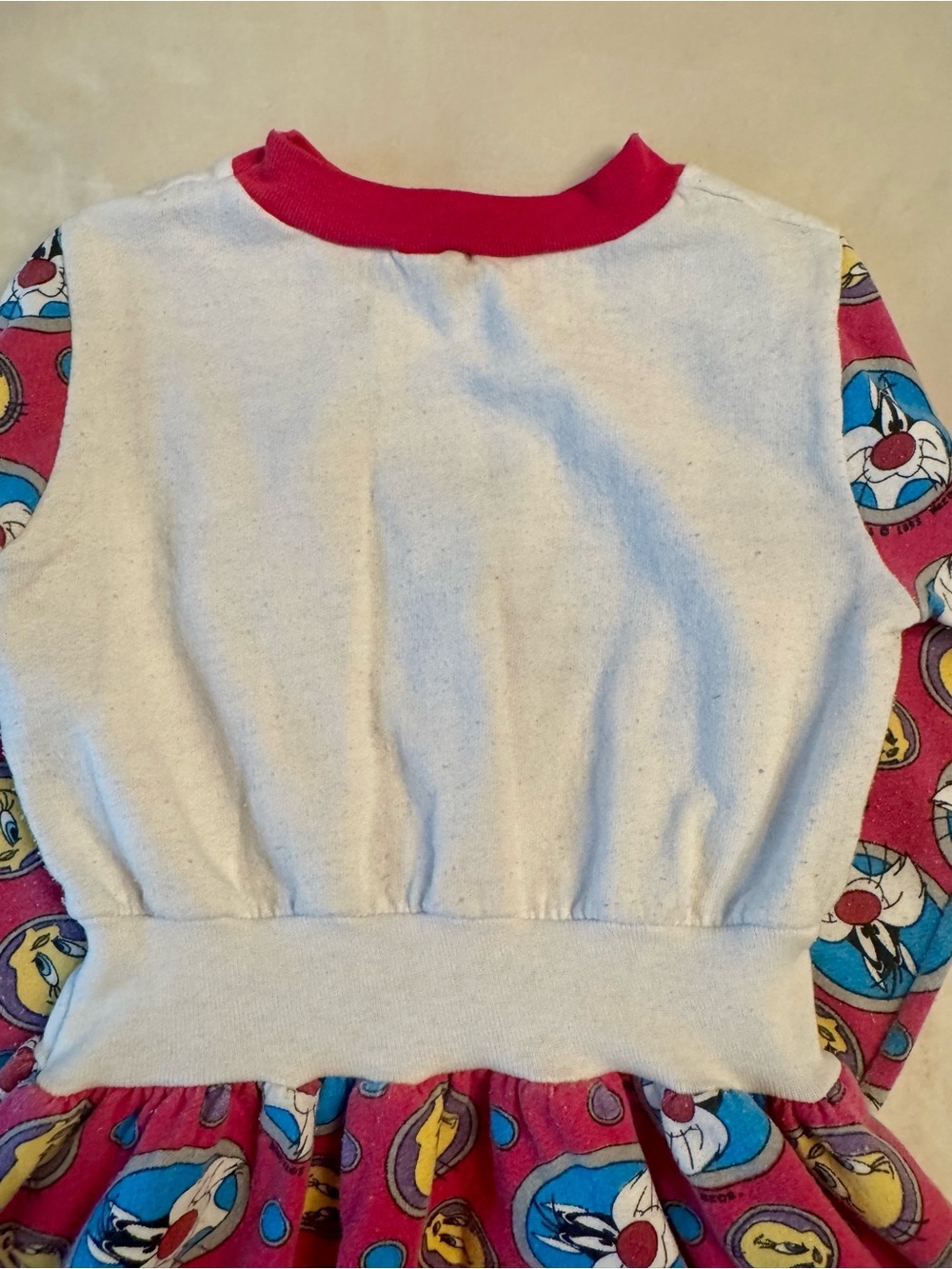 Vintage 1993 Tweety & Sylvester Pink Cartoon Sweatshirt Dress - Picture 14 of 16